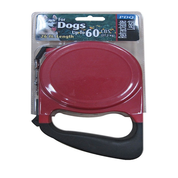 Pdq PDQ Red / Black Cotton/Nylon Dog Retractable Leash Medium/Large 11447 - main